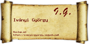 Iványi György névjegykártya